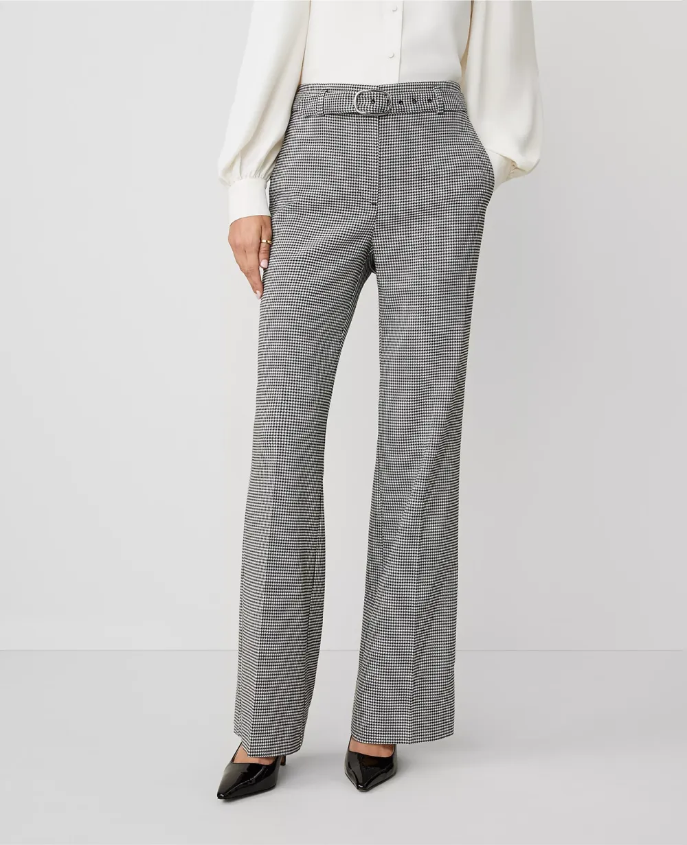 Houndstooth Belted Boot Pant