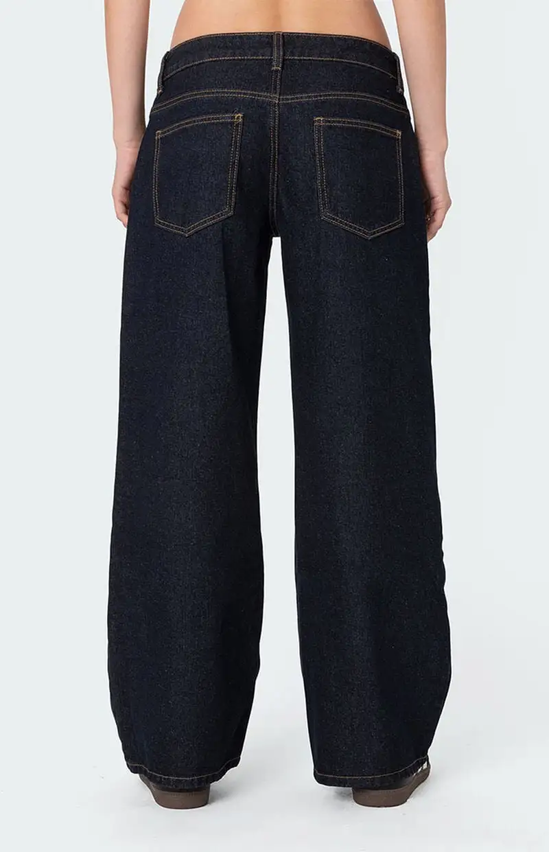 Edikted Petite Raelynn Washed Low Rise Jeans