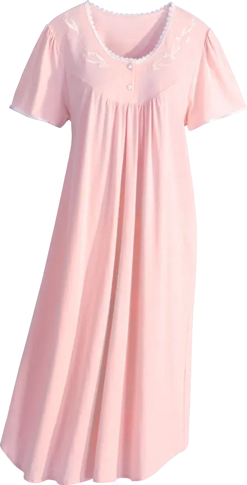 Sweet Dreams Short-Sleeve Cotton Nightgown