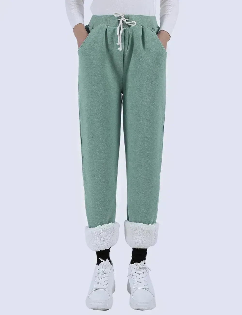 Women's Winter Warm Athletic Sweatpants Sherpa Lined Joggers Fleece Pants