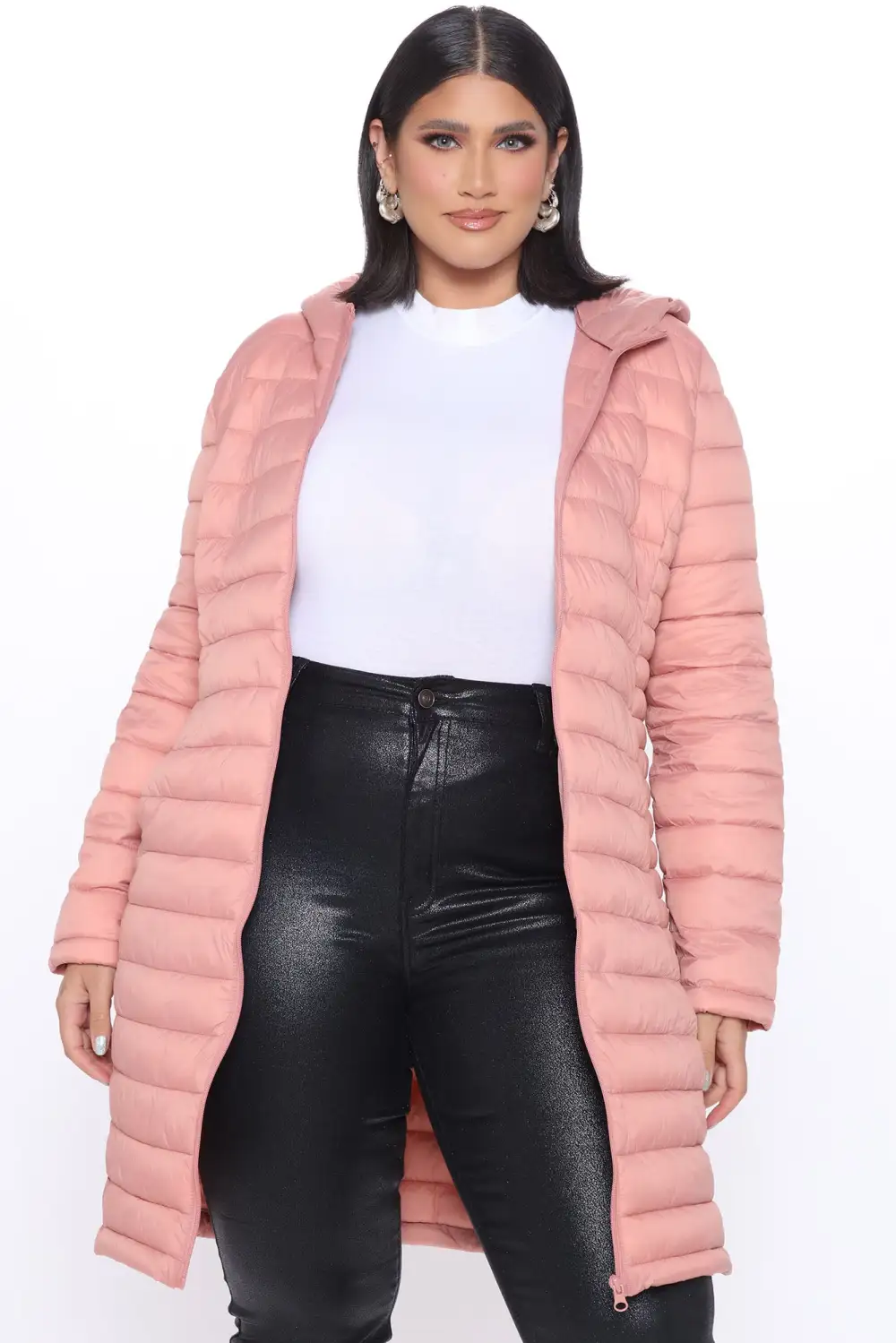 Padded Landing Puffer Coat - Mauve