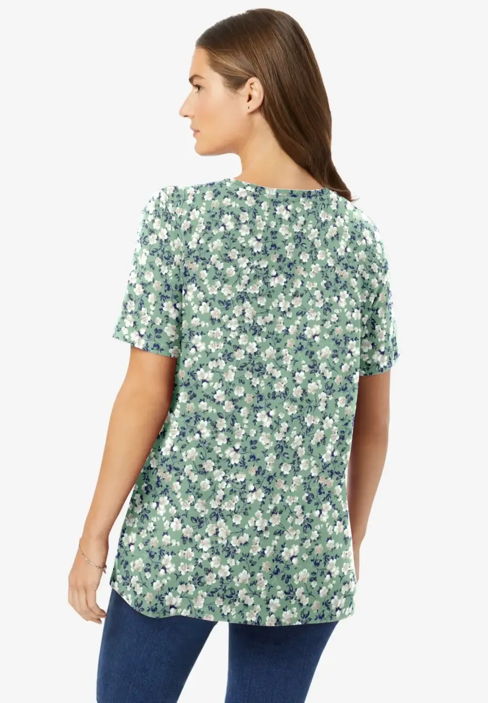 Perfect Printed Short-Sleeve Crewneck Tee