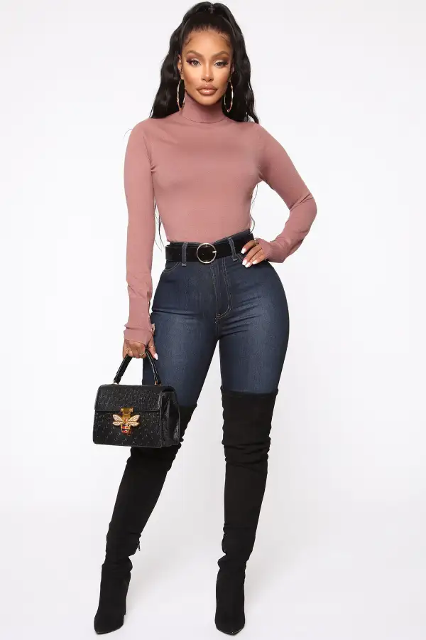 Meet Me Somewhere Turtle Neck Sweater - Mauve