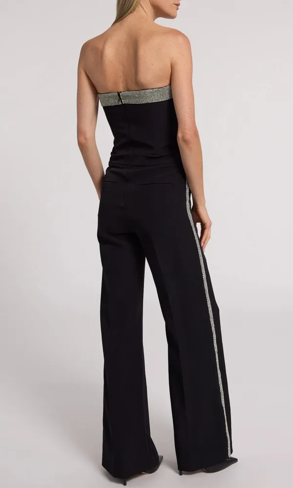 Chelsea Crystal Embellished Crepe Jumpsuit