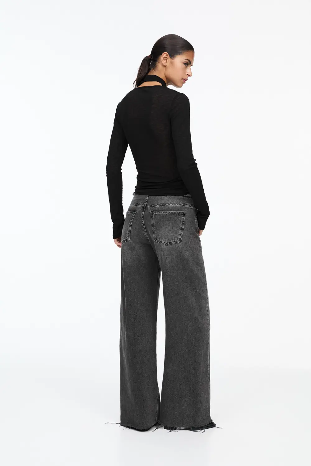 Crossover neckline T-shirt