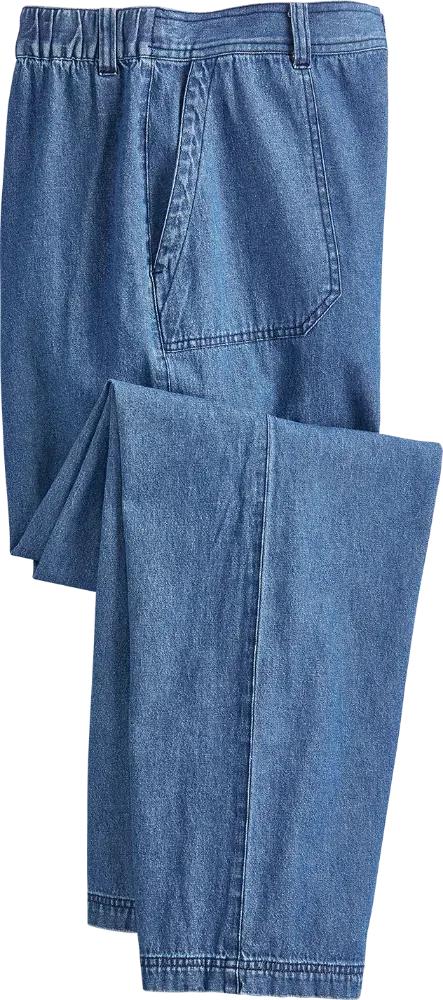 Women's Wide-Leg Cotton Denim Pants