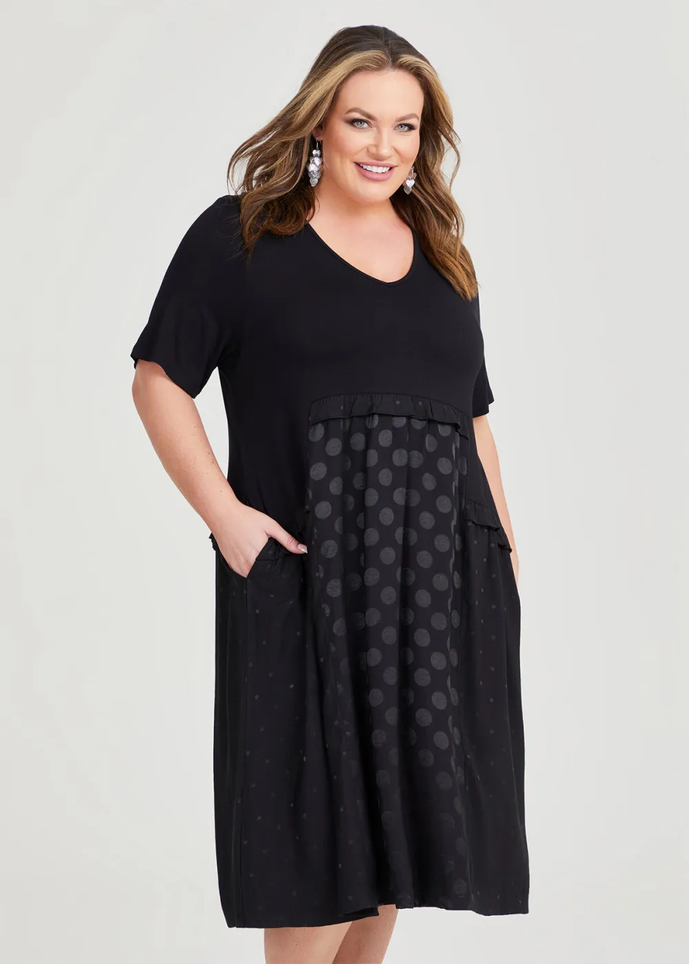 Satin Spot & Bamboo Dress