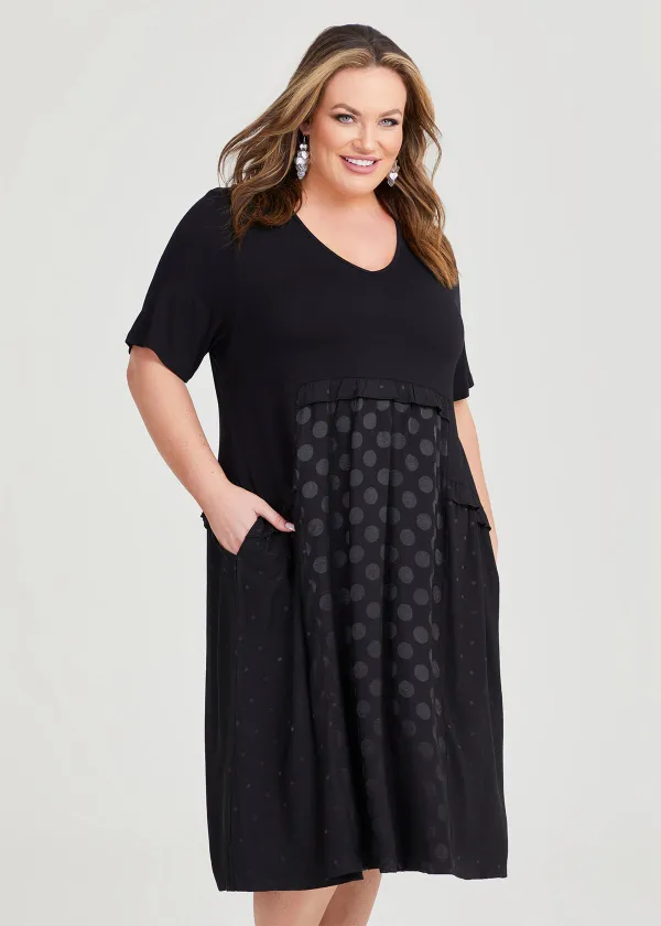 Satin Spot & Bamboo Dress
