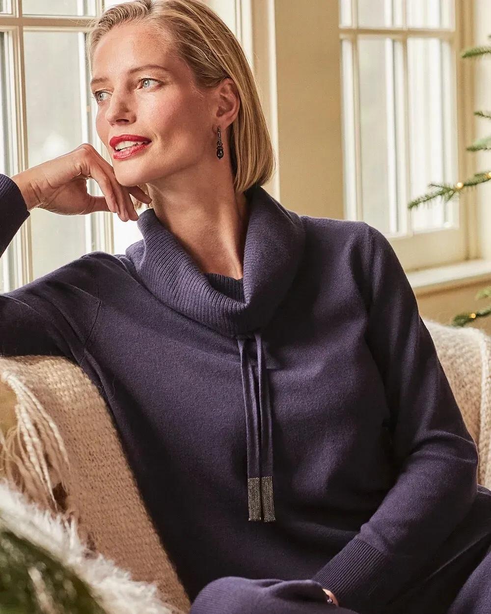 Zenergy Luxe® Cashmere Blend Cowl Sweater