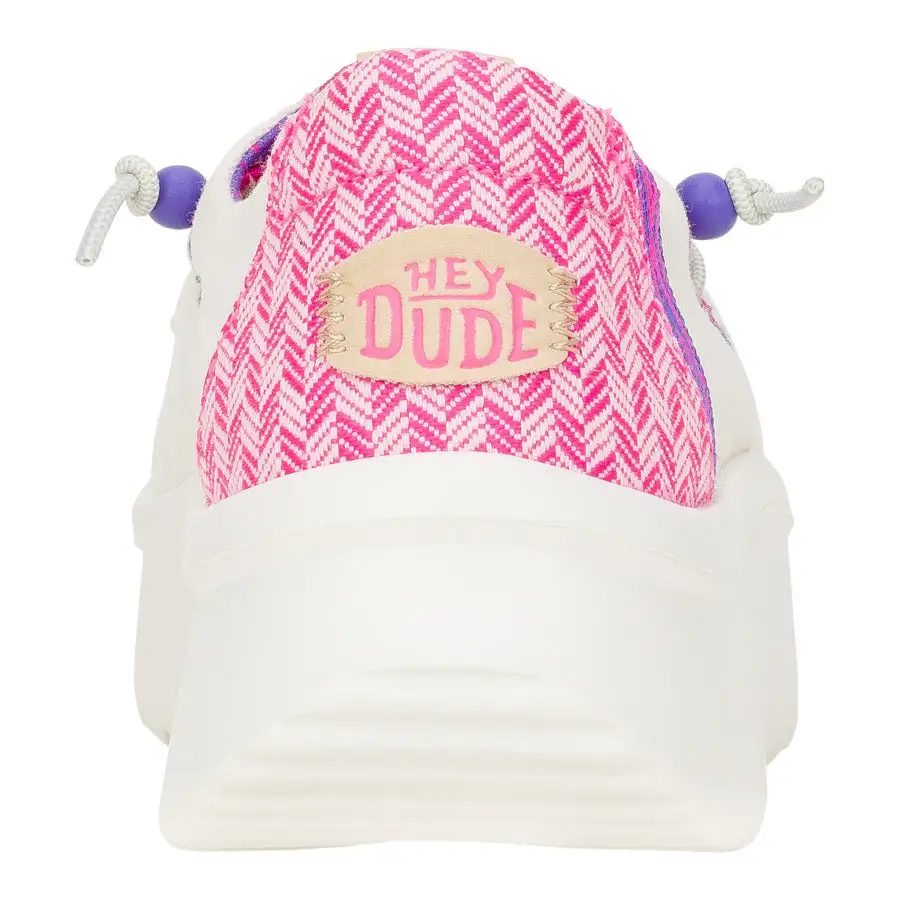 Wendy Peak Chambray Woven - White/Pink