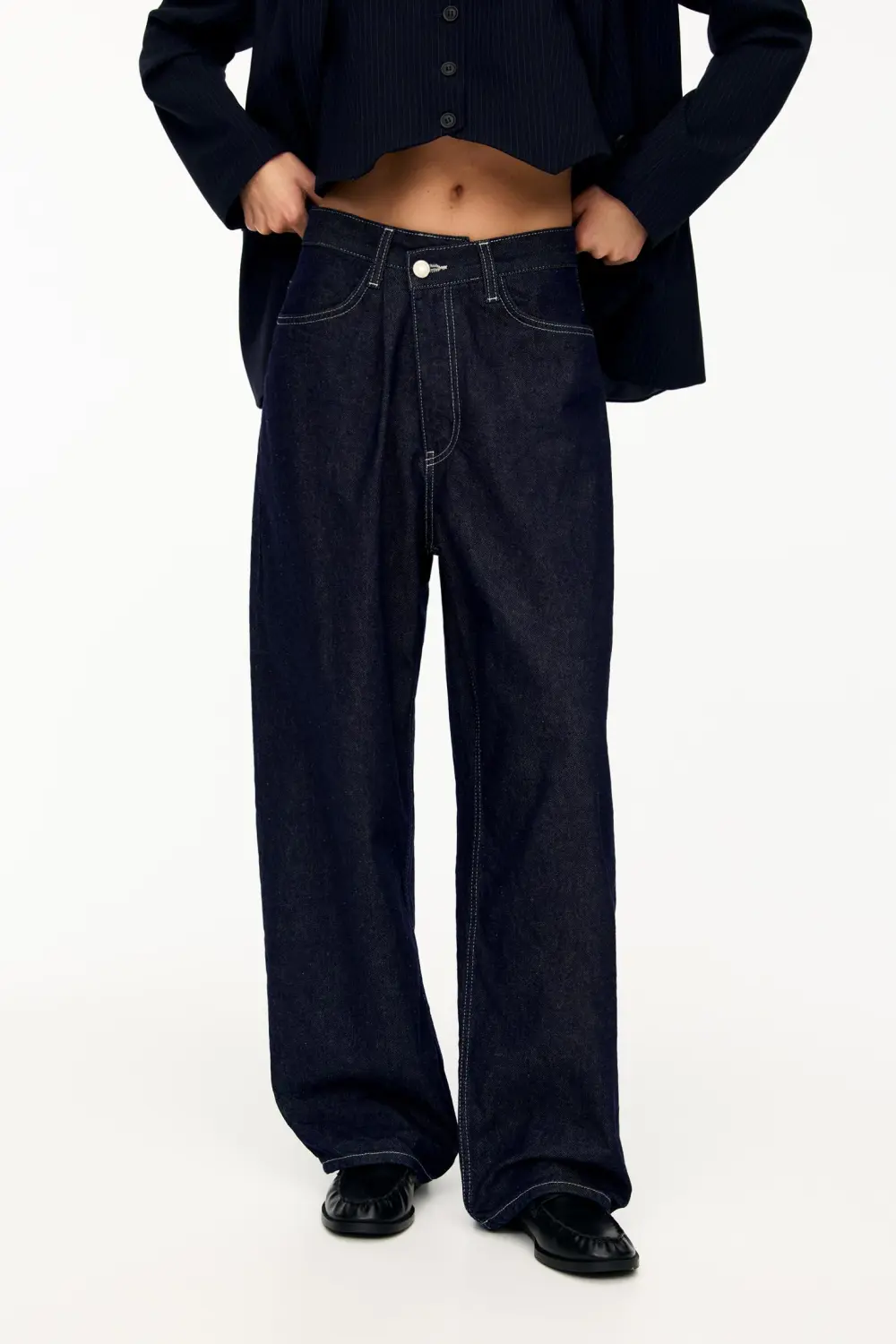 Jeans super baggy cintura cruzada