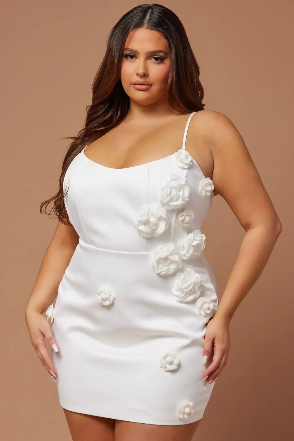 Kiera Ann Floral Mini Dress - White