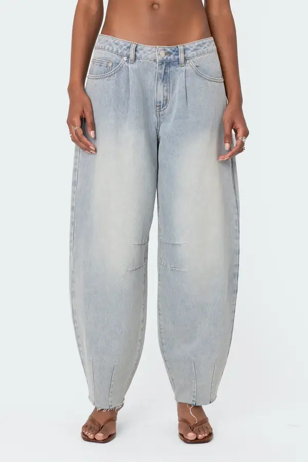 Balloon Washed Low Rise Jeans