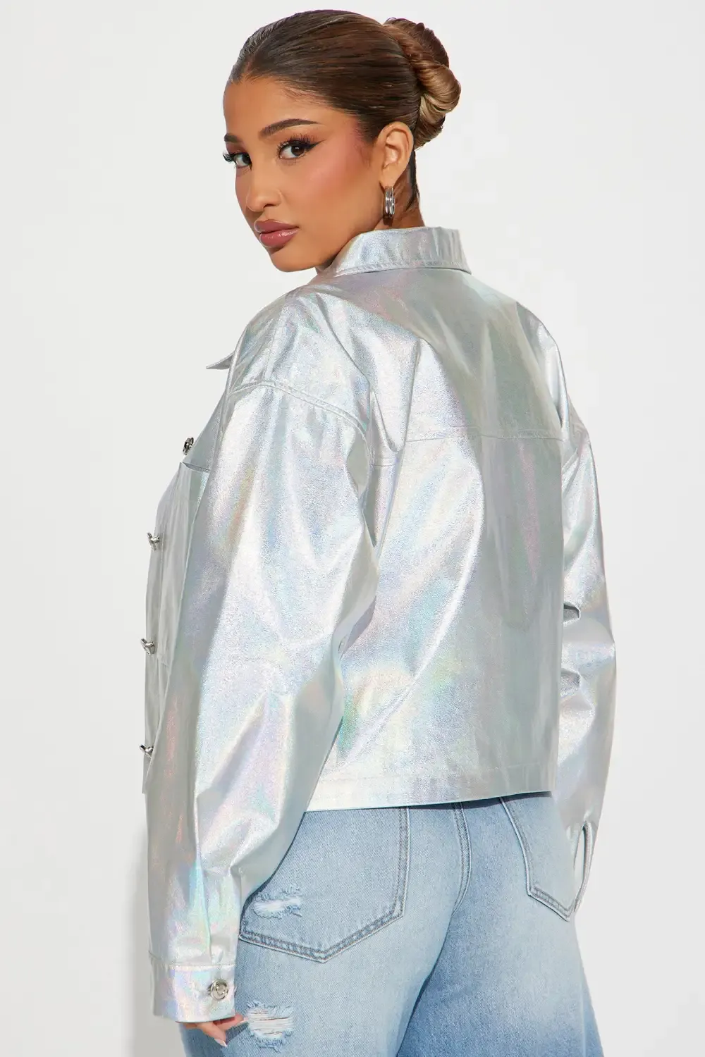 Harlow Holographic Jacket - Silver