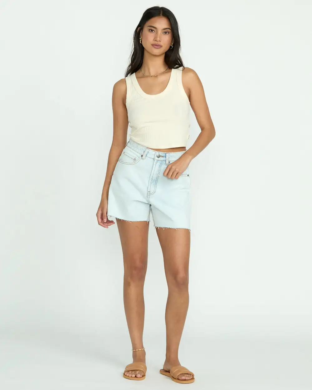Riley Cut-Off Denim Shorts - Acid Wash