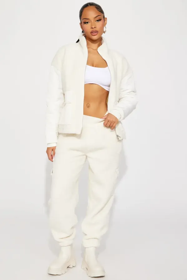 Go With The Wind Sherpa Jacket - Cream