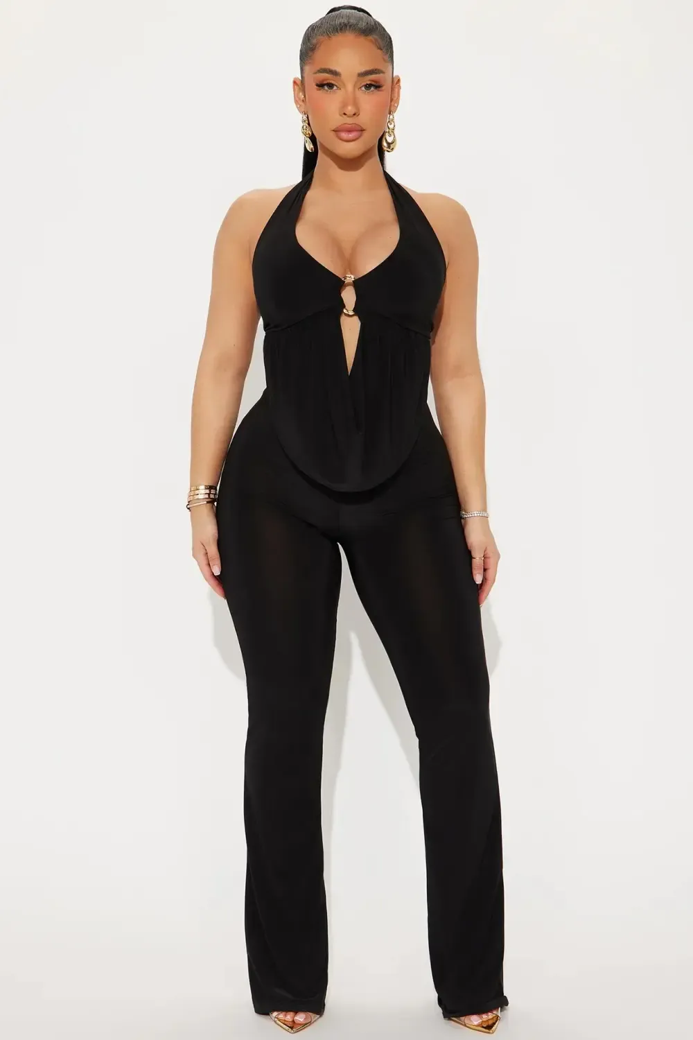 Emilee ITY Halter Jumpsuit - Black