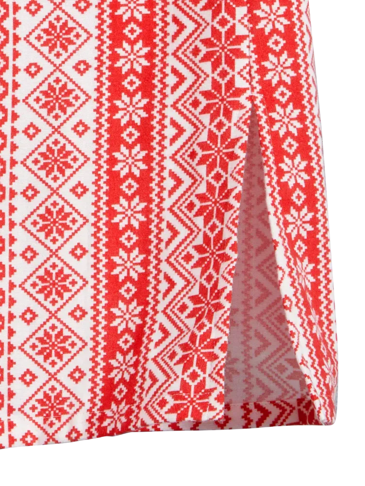 Nordic Snowflake Flannel Nightgown