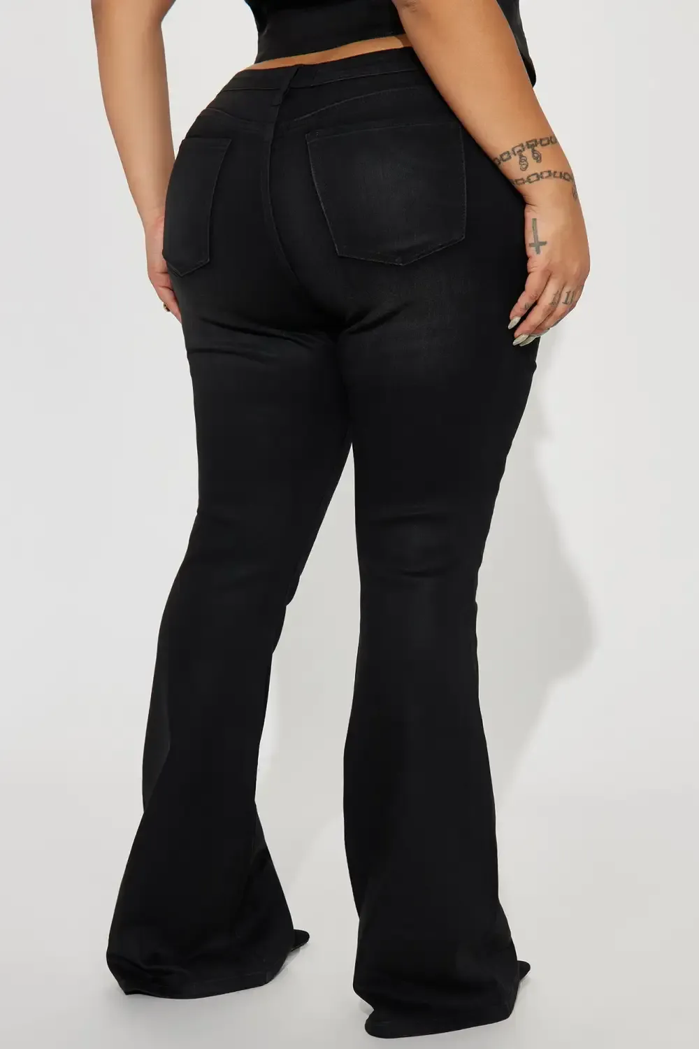 Lawless Low Rise Coated Bootcut Jeans - Black