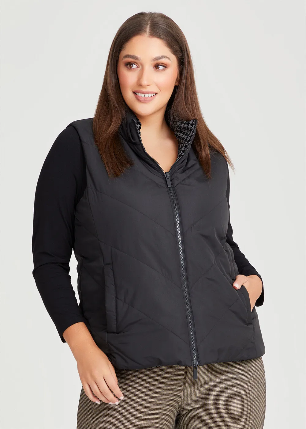 Reversible Flocked Puffer Vest
