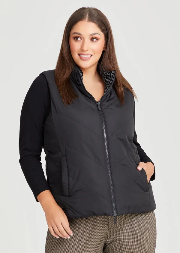 Reversible Flocked Puffer Vest