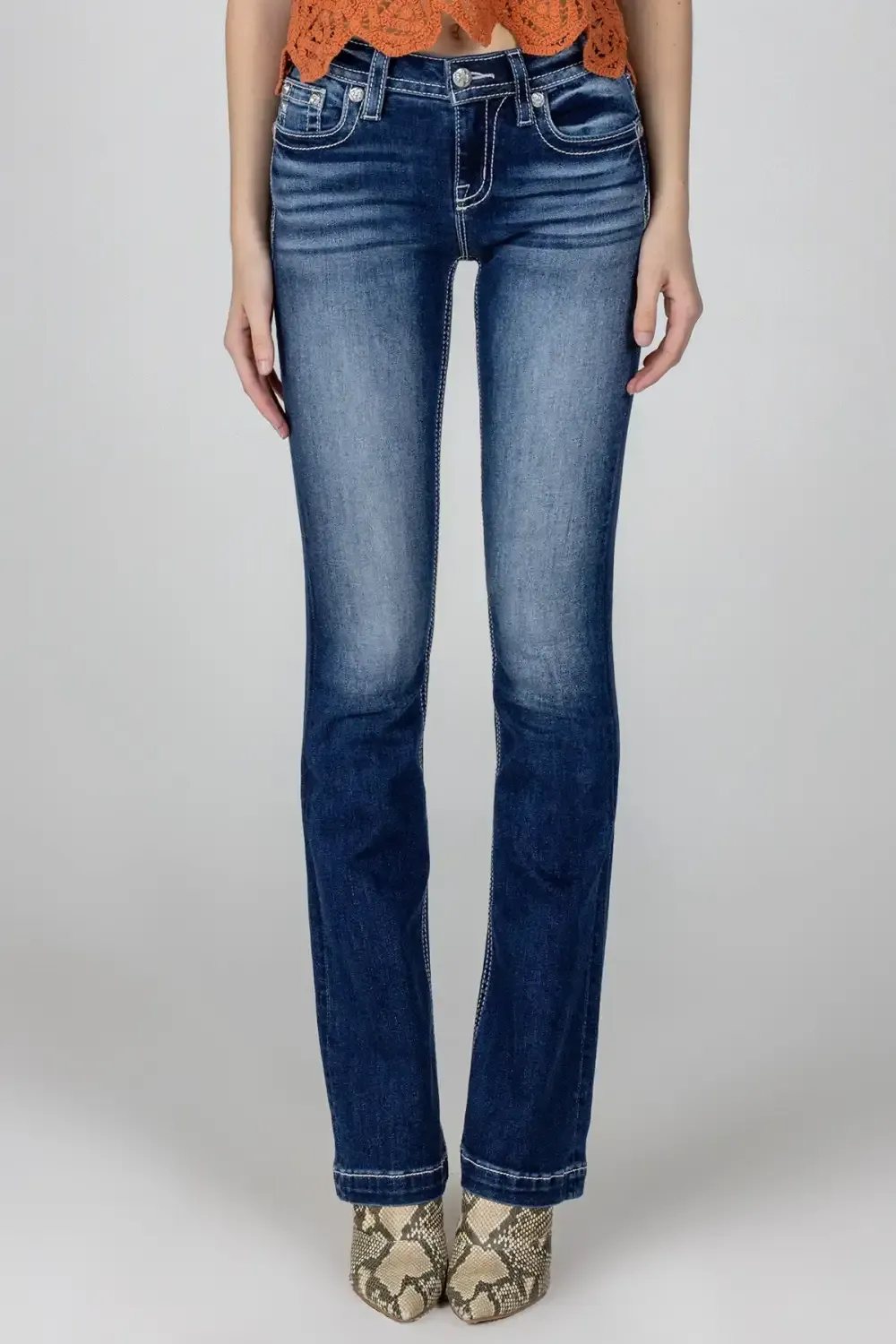 Cow Print Bootcut Denim