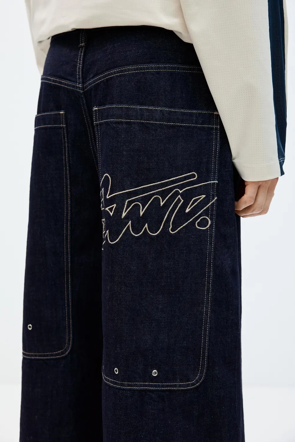 Super baggy STWD denim Bermuda shorts
