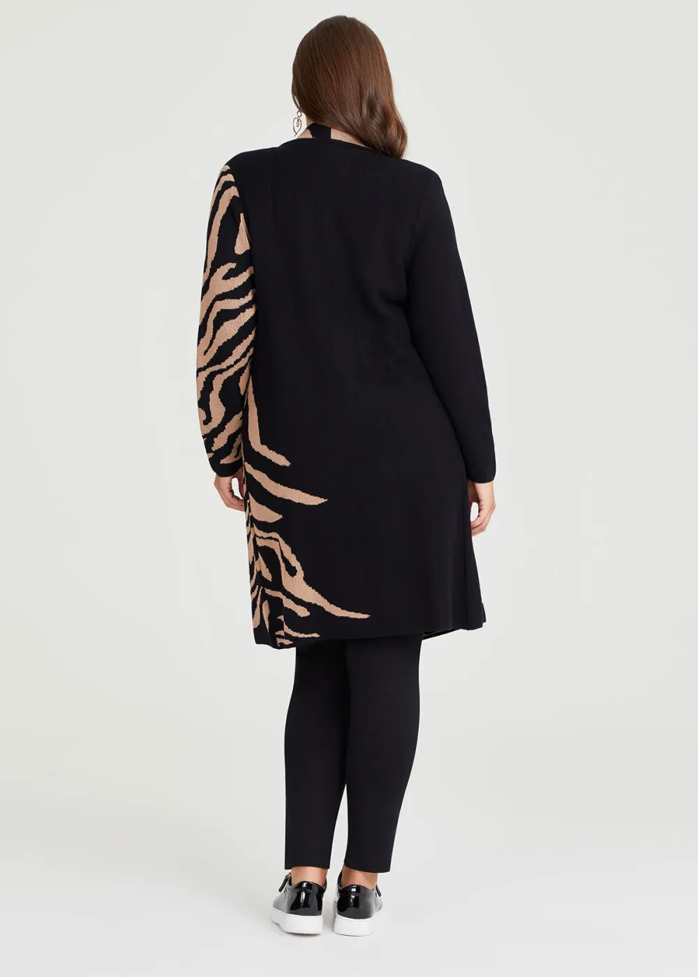 Jacquard Knit Natural Coatigan