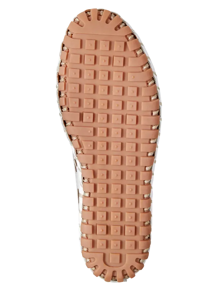 Women's Leather Eyelet Slip-On Flats