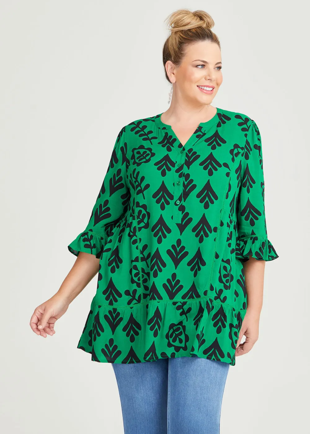 Natural Graphic Print Tunic
