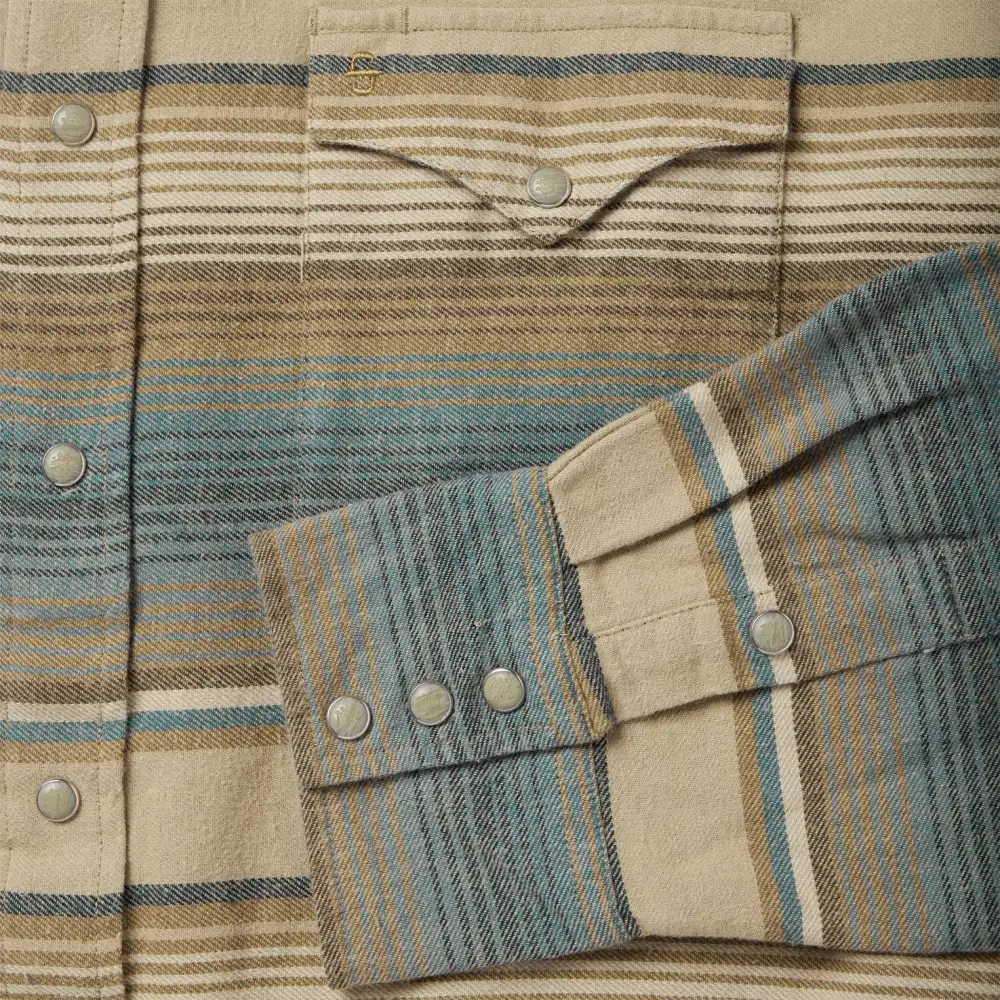 Blue Stripe Flannel Western Shirt