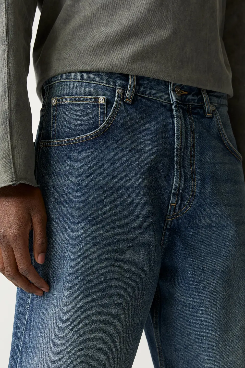 Baggy denim Bermuda shorts