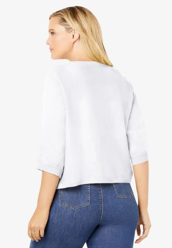 Rib Trim Cardigan Shrug