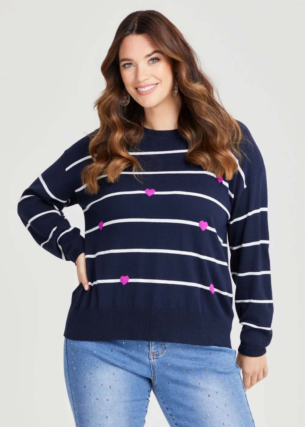Striped Heart Jumper