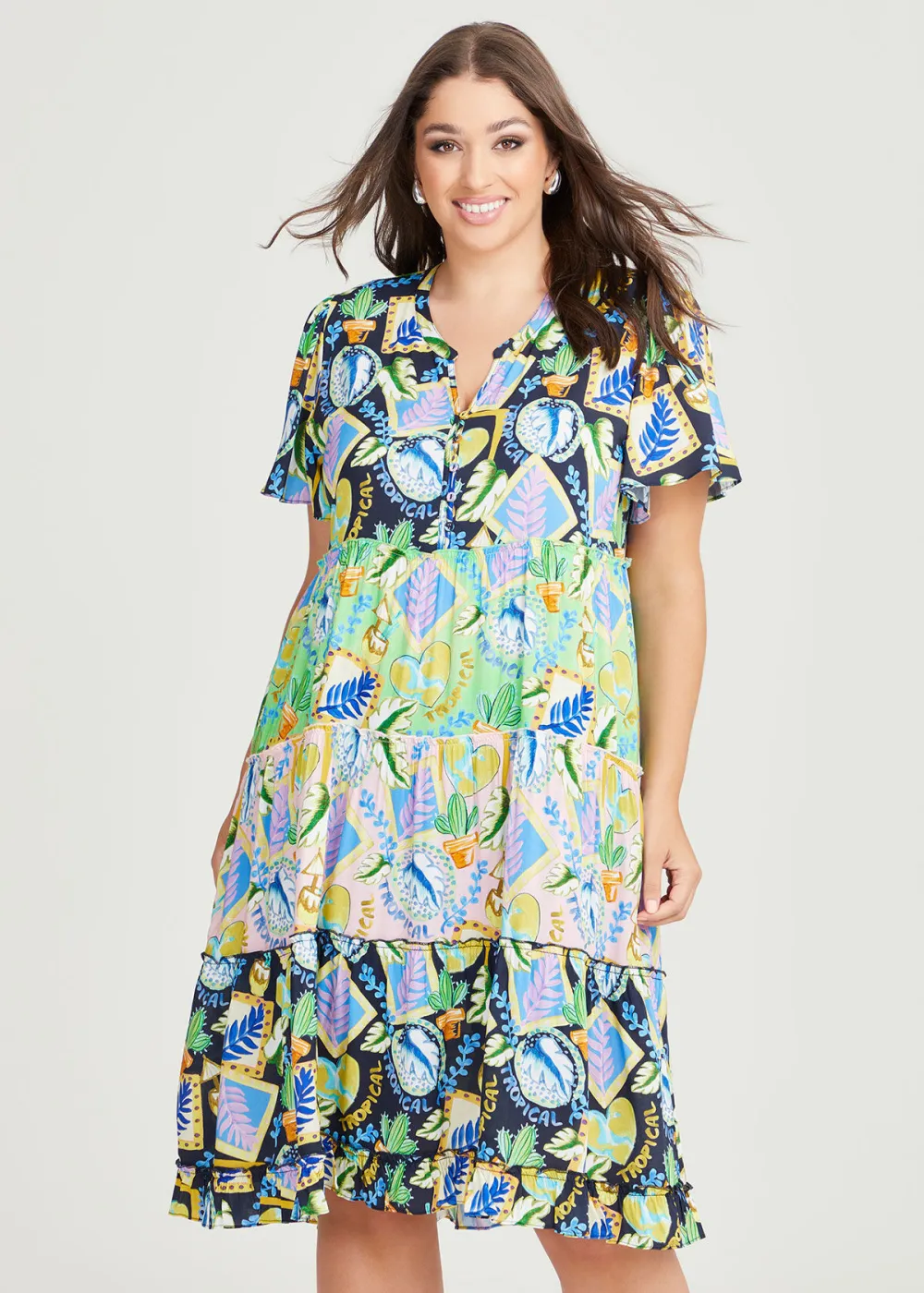 Natural Tropical Mix Dress