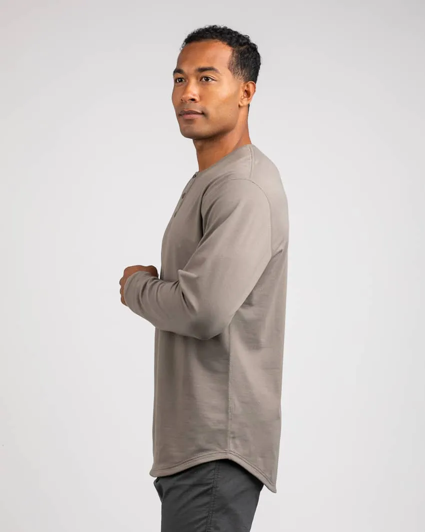 Henley Drop-Cut Long Sleeve: Lux