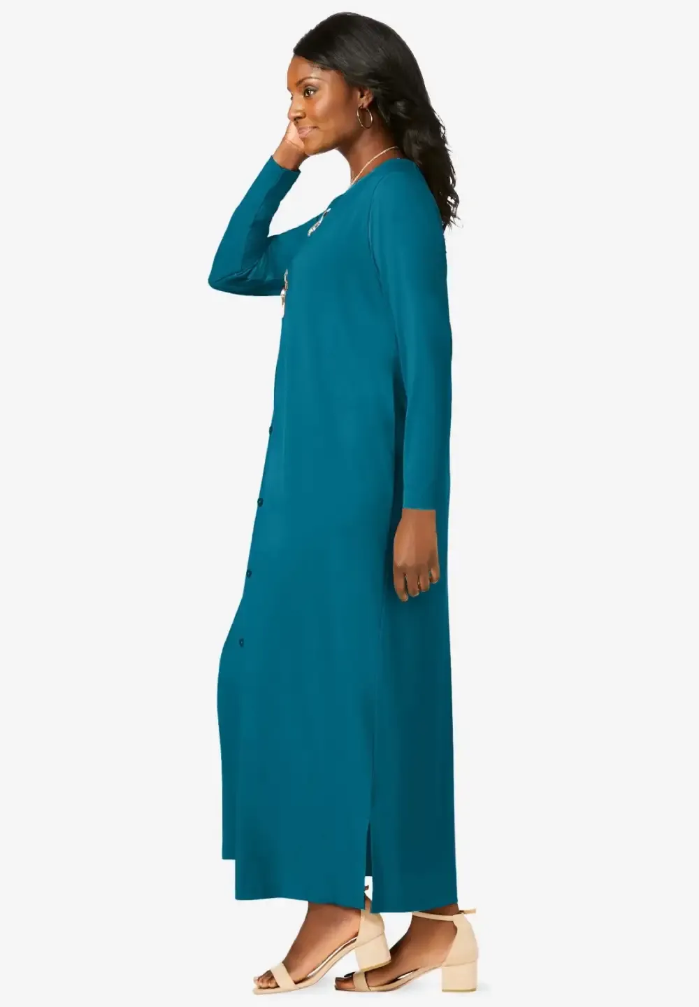 2-Piece Stretch Knit Duster Set