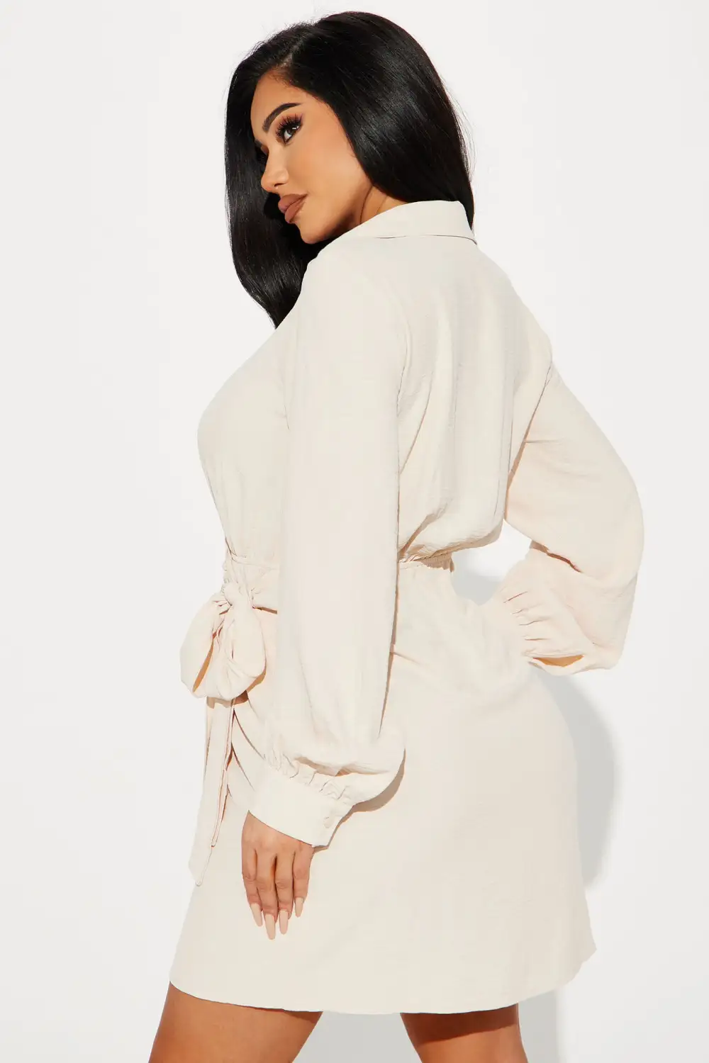 Willow Wrap Mini Dress - Oatmeal