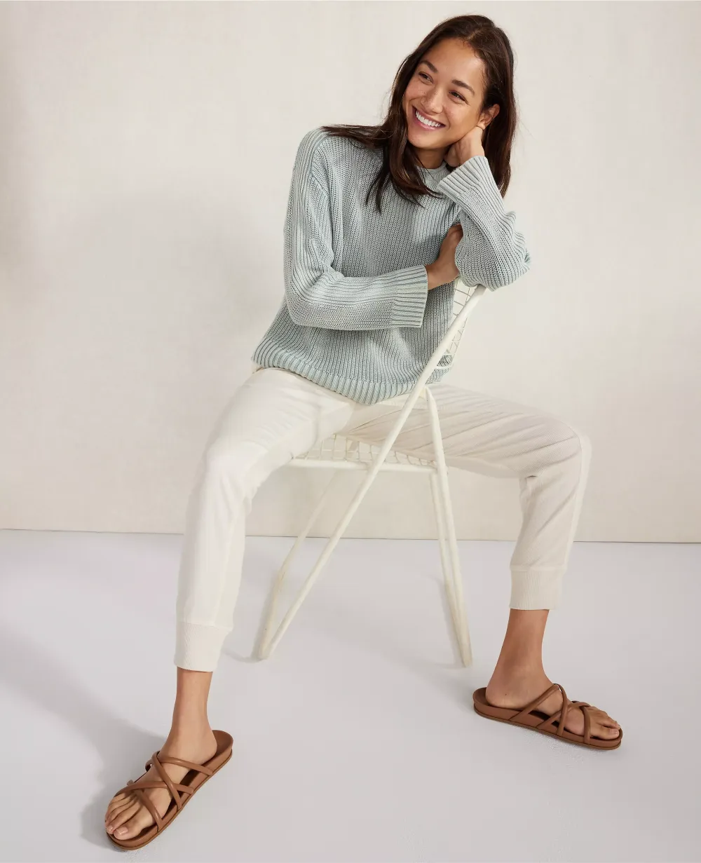 Haven Well Within Garment-Dyed Organic Cotton Roll Neck Sweater