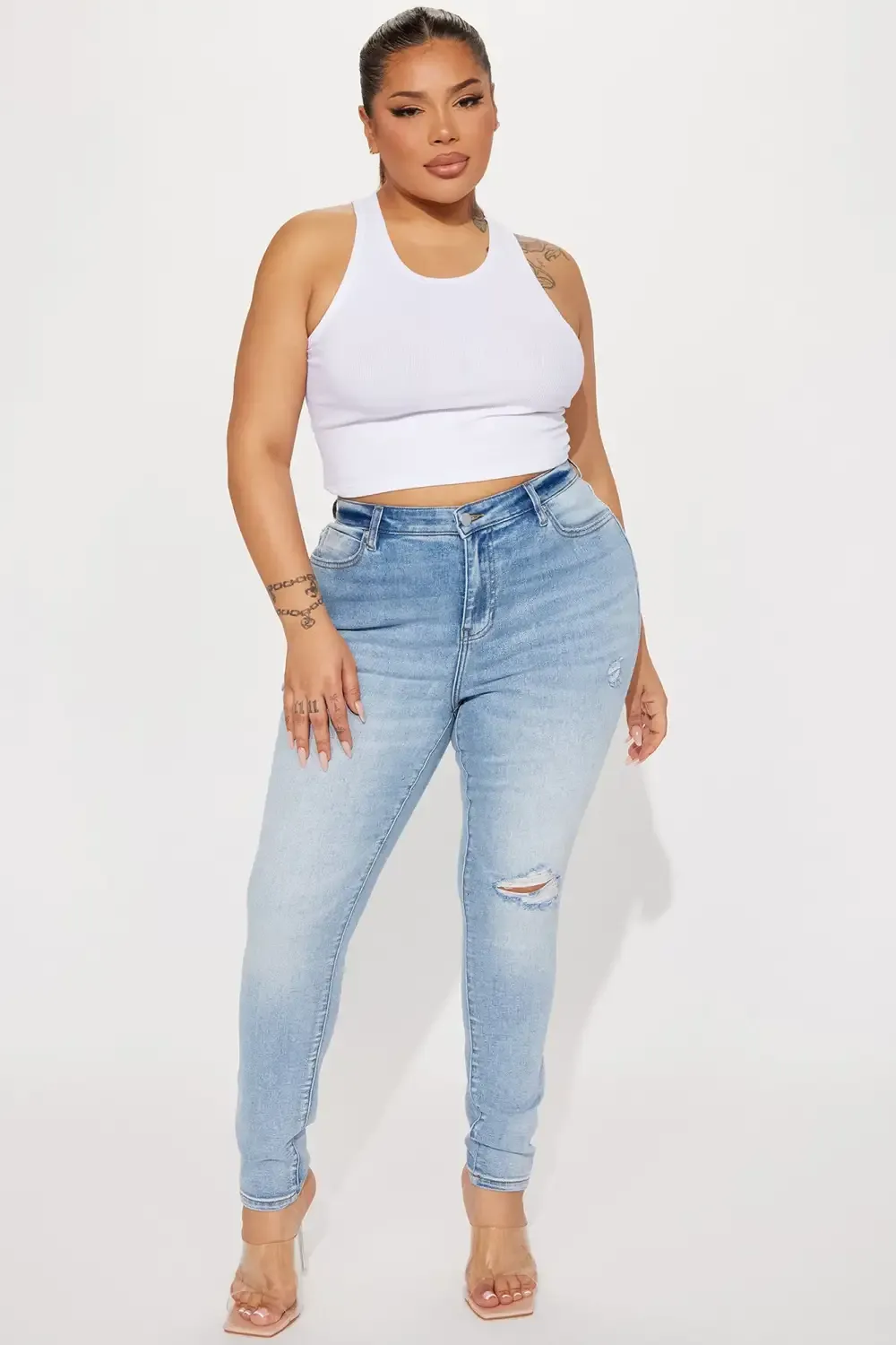 Seven Heavens Stretch Skinny Jeans - Light Wash