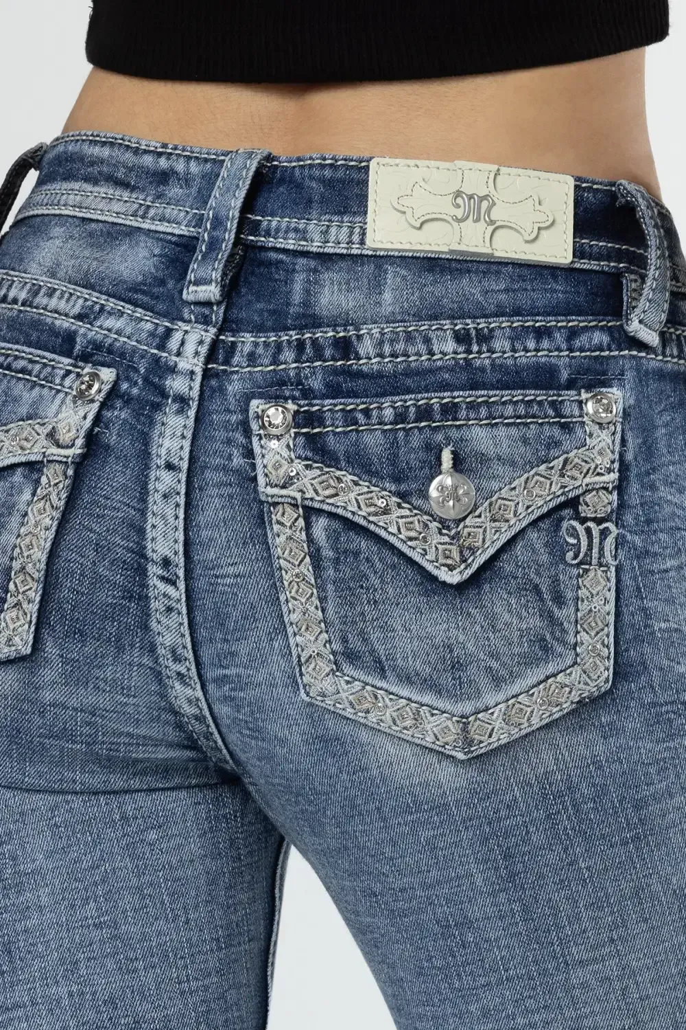 Sparkling Geo Stitch Skinny Jeans