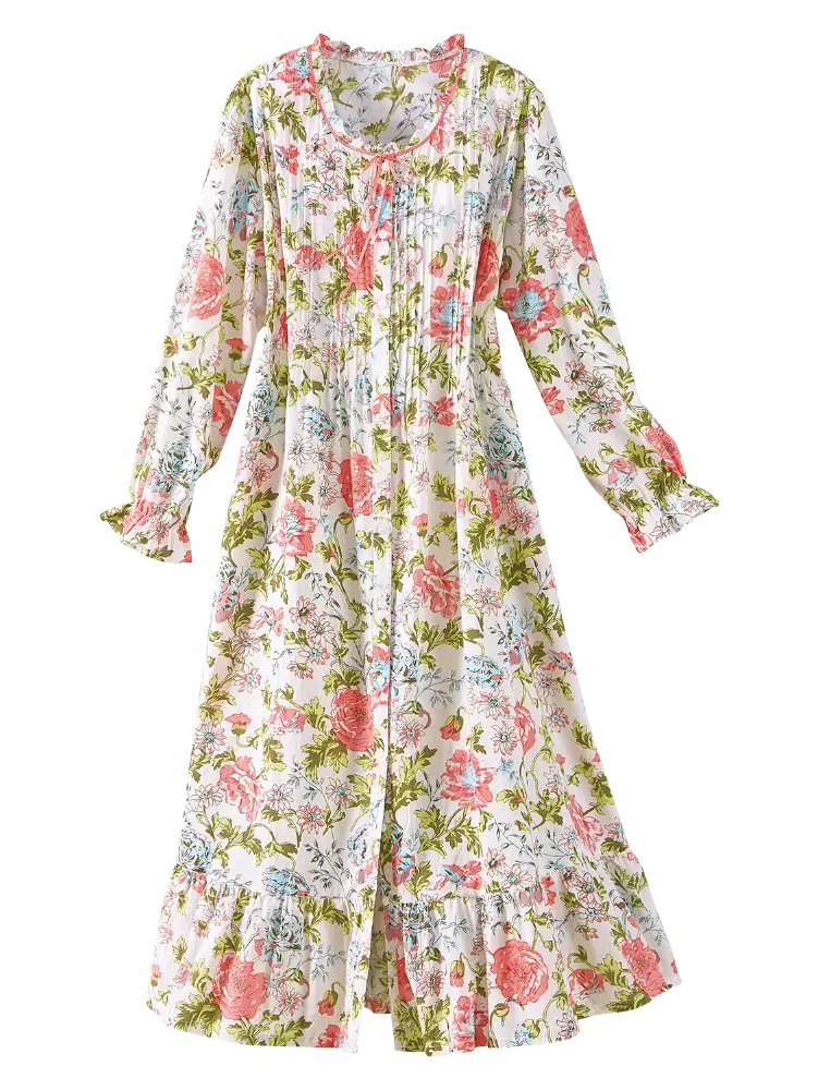 Ella Simone English Rose Cotton Robe