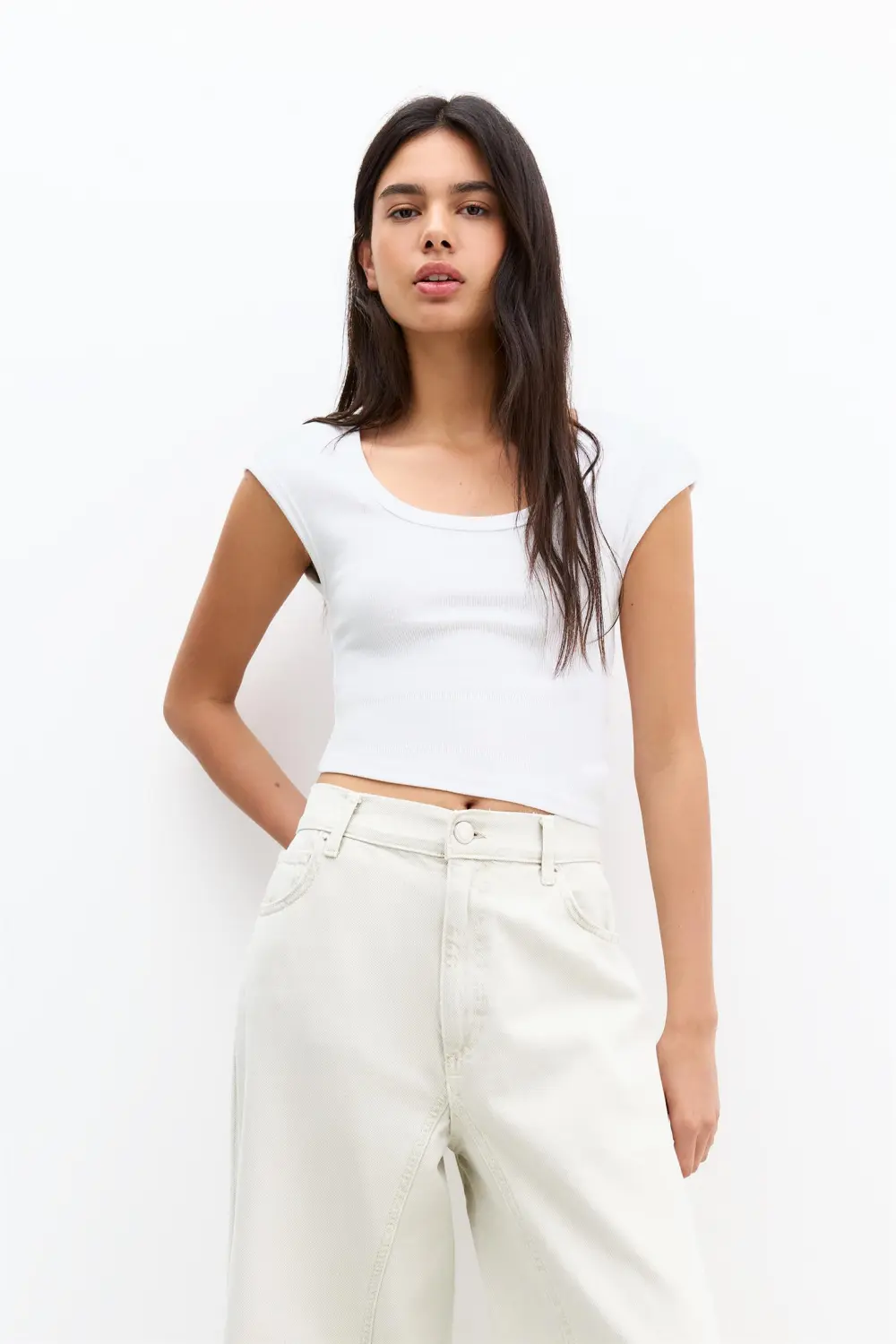 Ribbed short sleeve T-shirt