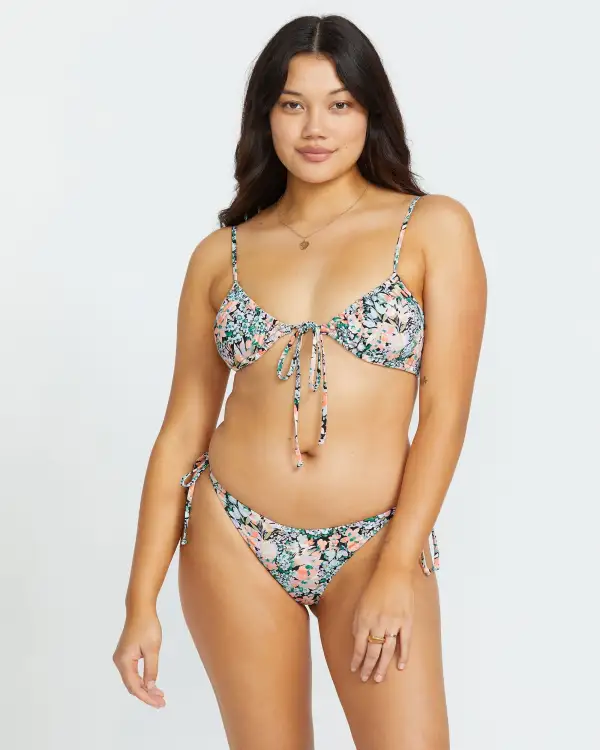 Sweet Fields Tie Side Tanga Bikini Bottom - Multi