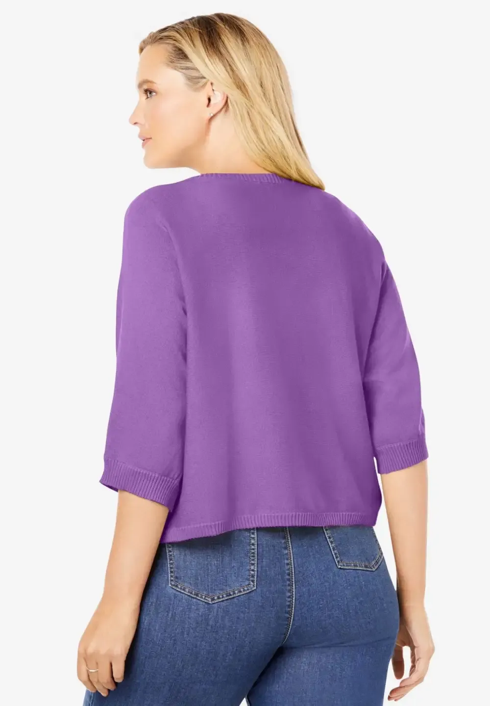 Rib Trim Cardigan Shrug