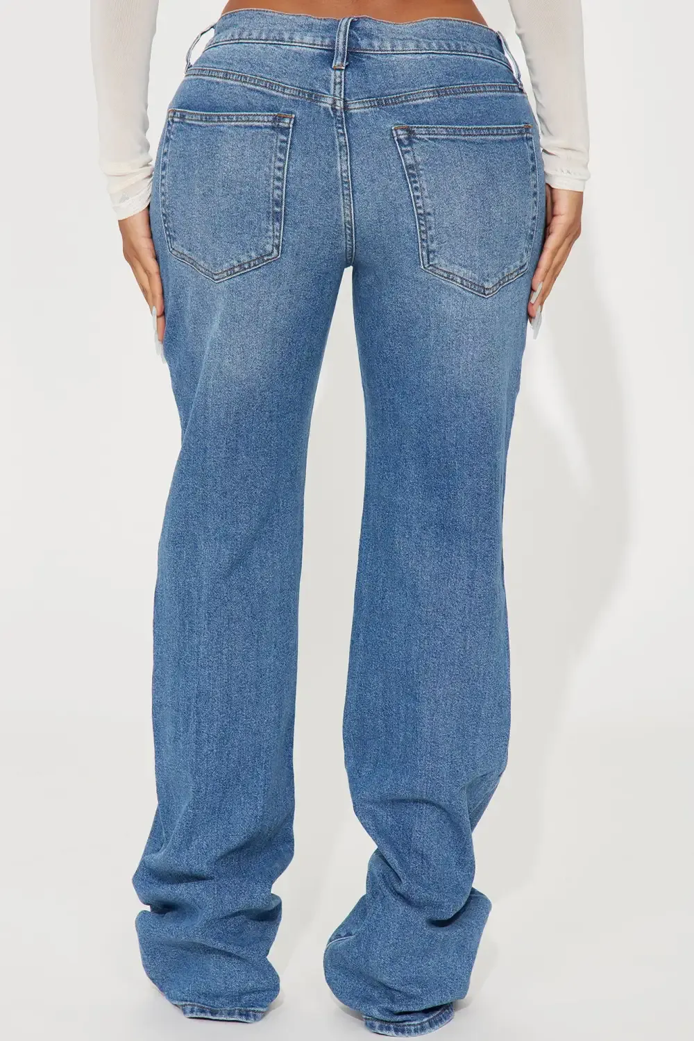 Mixed Emotions Long Straight Leg Jeans - Medium Wash