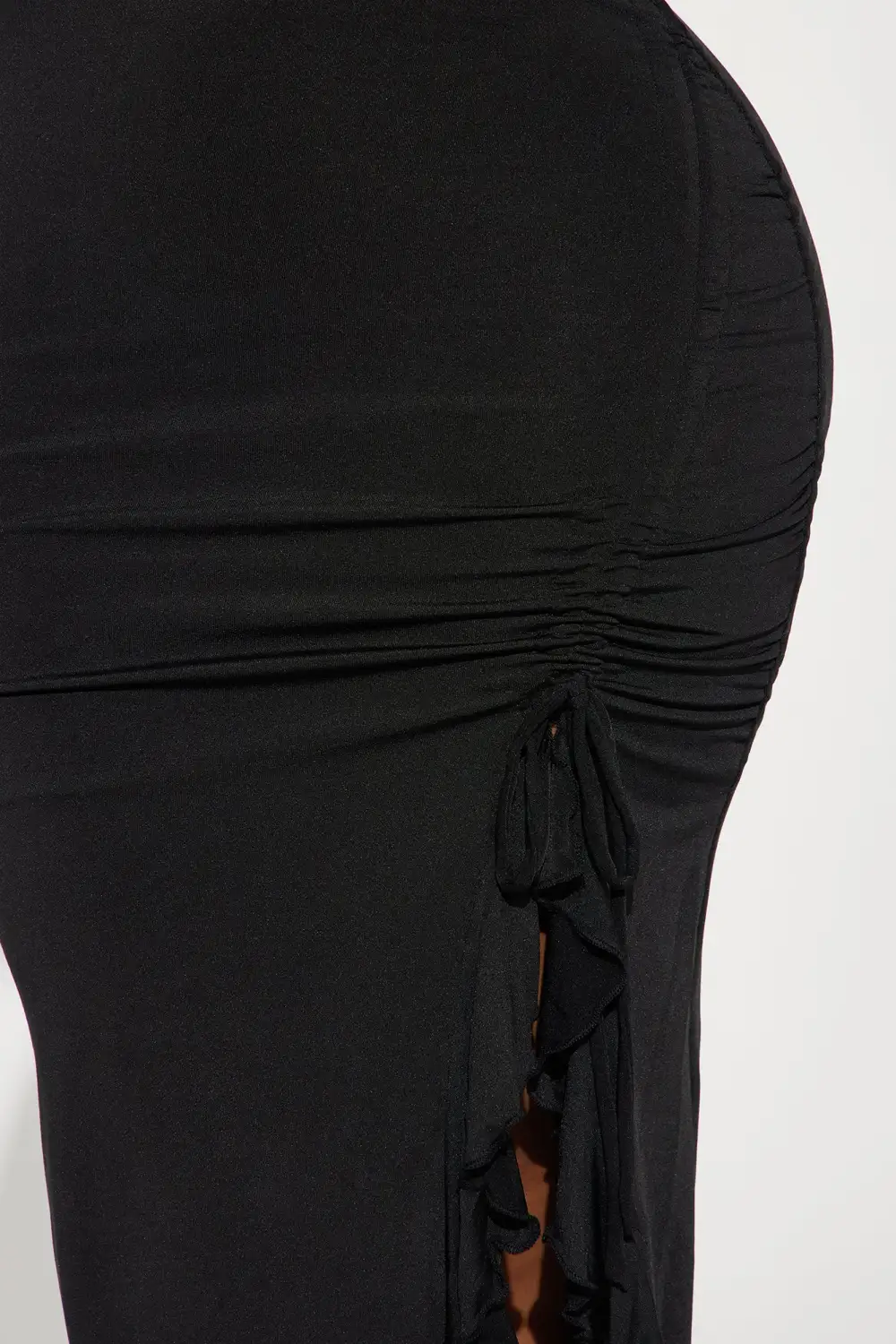 Jenna Ruched Midi Dress - Black