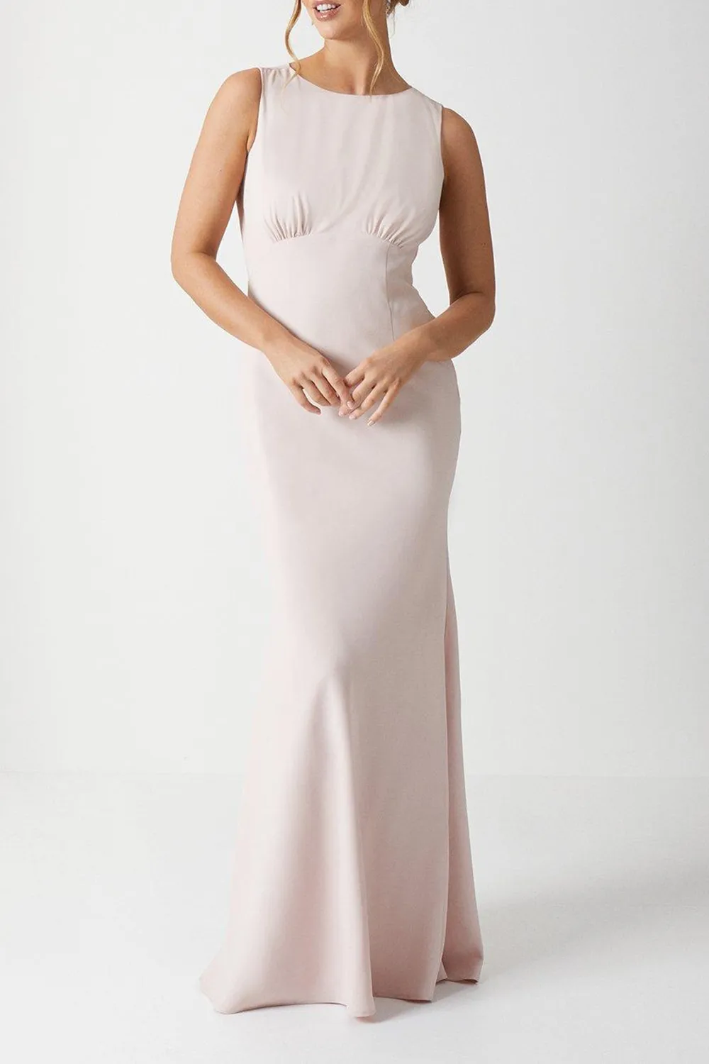 Ladies Sleeveless Solid Color Long Dress
