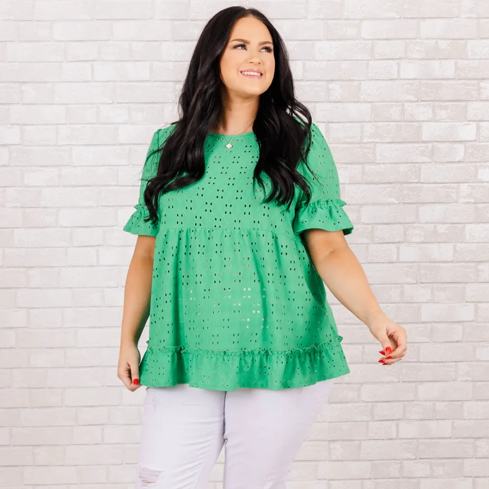 I Like You Best Top, Kelly Green