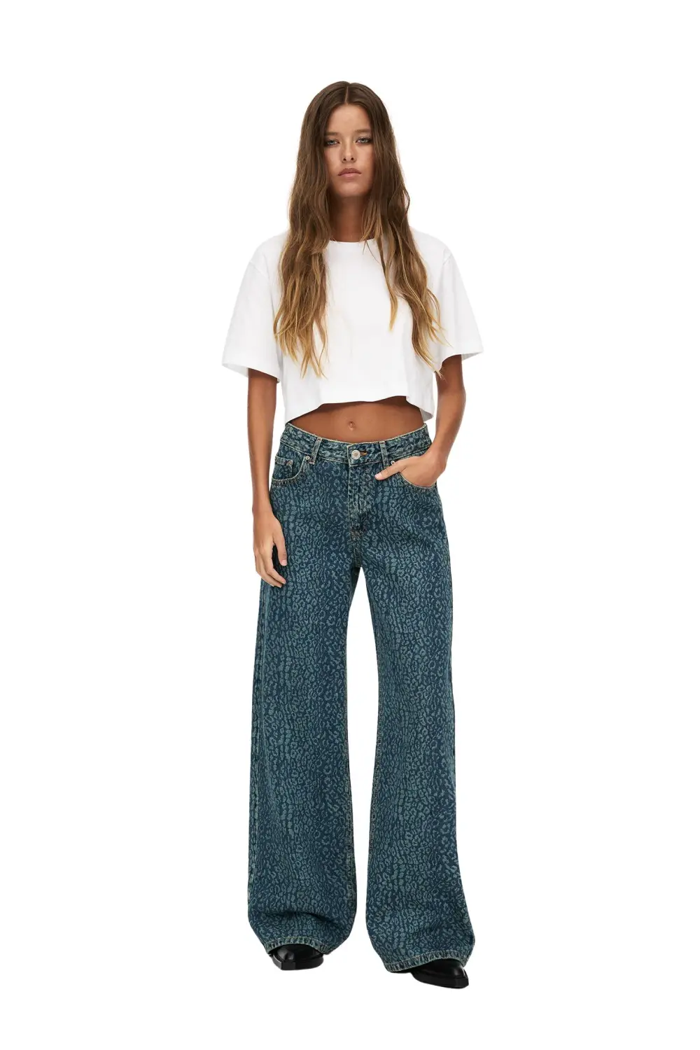 Jeans baggy leopardo